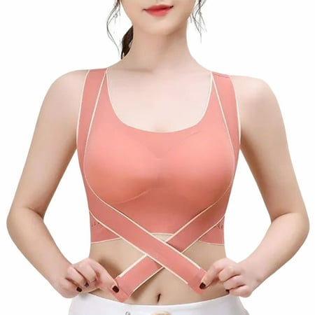 

Non-Slip Running Bra Underwear Solid Colors Back Smoothing Bralette for Daily Office Routine Duties Orange Red Xl:120-140