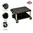 thumbnail image 3 of Luxor WT16-P 16 in. Two Shelves AV Cart with Putty Legs, Black, 3 of 4