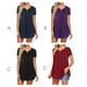 thumbnail image 3 of Qarigey Amart - Camiseta de mujer de manga corta con cuello en V y blusa holgada plisada Prendas para la parte del cuerpo Violeta S, 3 of 5