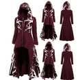 thumbnail image 2 of EQWLJWE Hoodies pour Femmes, Hauts Amples d'Halloween pour Femmes Pull Grande Taille Manteau Rétro Robe à Capuche Élasticité, Offres, Réduction, 2 of 7