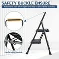 thumbnail image 4 of 2 Step Ladder, Foldable Lightweight Step Stool, Anti-Slip Pedal, Rubber Handle, Automatic lock, Ladder for Home Kitchen, Living room, Office, 4 of 7