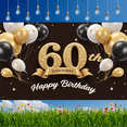 thumbnail image 6 of Golden Theme 60th Birthday Celebration Banner Decorative Balloons Event Banner for Birthday Party Anniversary Milestone Occasion, 6 of 9