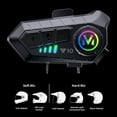thumbnail image 4 of Helmet Bluetooth 5.3 Headset with IPX6 Waterproof, AI Voice Assistant & Ambient Light - 1000mAh Battery for 300H Standby/28-32H Talk Time, Soft Microphone, Noise Reduction, Black (85*35mm), 4 of 6