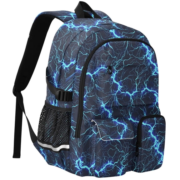 ALAZA Blue Lightning Print Student Backpack School Bookbag Large Laptop Daypack Travel Bag