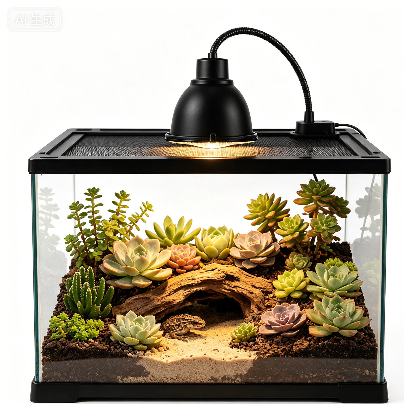 LITINKIMI Black Aluminum 12cm Reptile Lamp Dome Fixture with Reflector for UVB Bulb