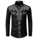 thumbnail image 2 of Camisa de vaquero occidental para hombre bordada de manga larga casual ajustada con botones, 2 of 2