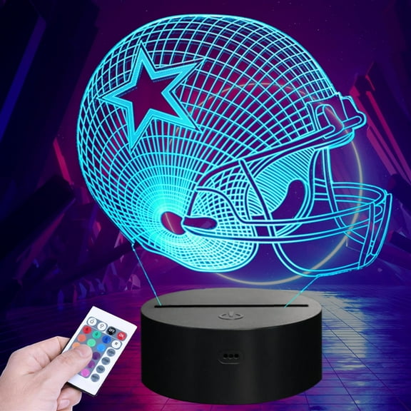 YSITIANNA Football Night Light, Football Helmet Lamp, 3D Illusion Lamp with Remote Control, 16 Colors Changing and Dimmable, Kids Boys Girls Home Decoration, Holiday Xmas Gifts STNL#3092