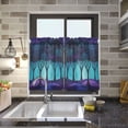 thumbnail image 4 of Yayeee Kitchen Curtains Tier Pair Light Filtering 27"x36" Rod Pocket Short Cafe Window Panel, Purple Moonlight Forest, 4 of 7