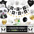 thumbnail image 3 of Decoraciones de fiesta de panda de YANSION para niños, pancarta de feliz cumpleaños, globos de panda, adornos para cupcakes para fiesta de cumpleaños con temática de panda, baby shower, 3 of 7