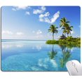 thumbnail image 1 of Mouse Pad, Beach Mouse Pad, Square Computer Mouse Mat Waterproof Mousepad Non-Slip Rubber Base Mouse Pads for Office Laptop, 1 of 5