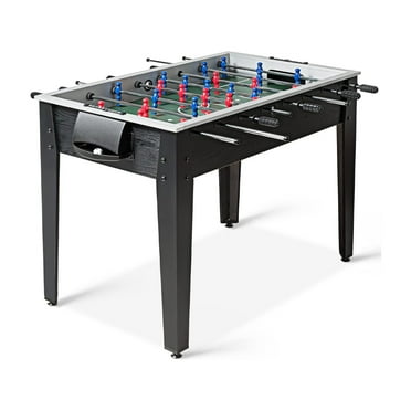 48'' Foosball Table, Wooden Soccer Games Table with 2 Footballs, Indoor Home, Game Room, Arcade Competition Sized Football Table with Score Keepers for Living Room, Bedroom, Office, Black