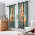 thumbnail image 6 of Fox Hoodie Green Blackout Curtains Thermal Insulation 63 inch Grommet for Bedroom Living Room Bathroom Kitchen Windows 2 Pack, 6 of 6