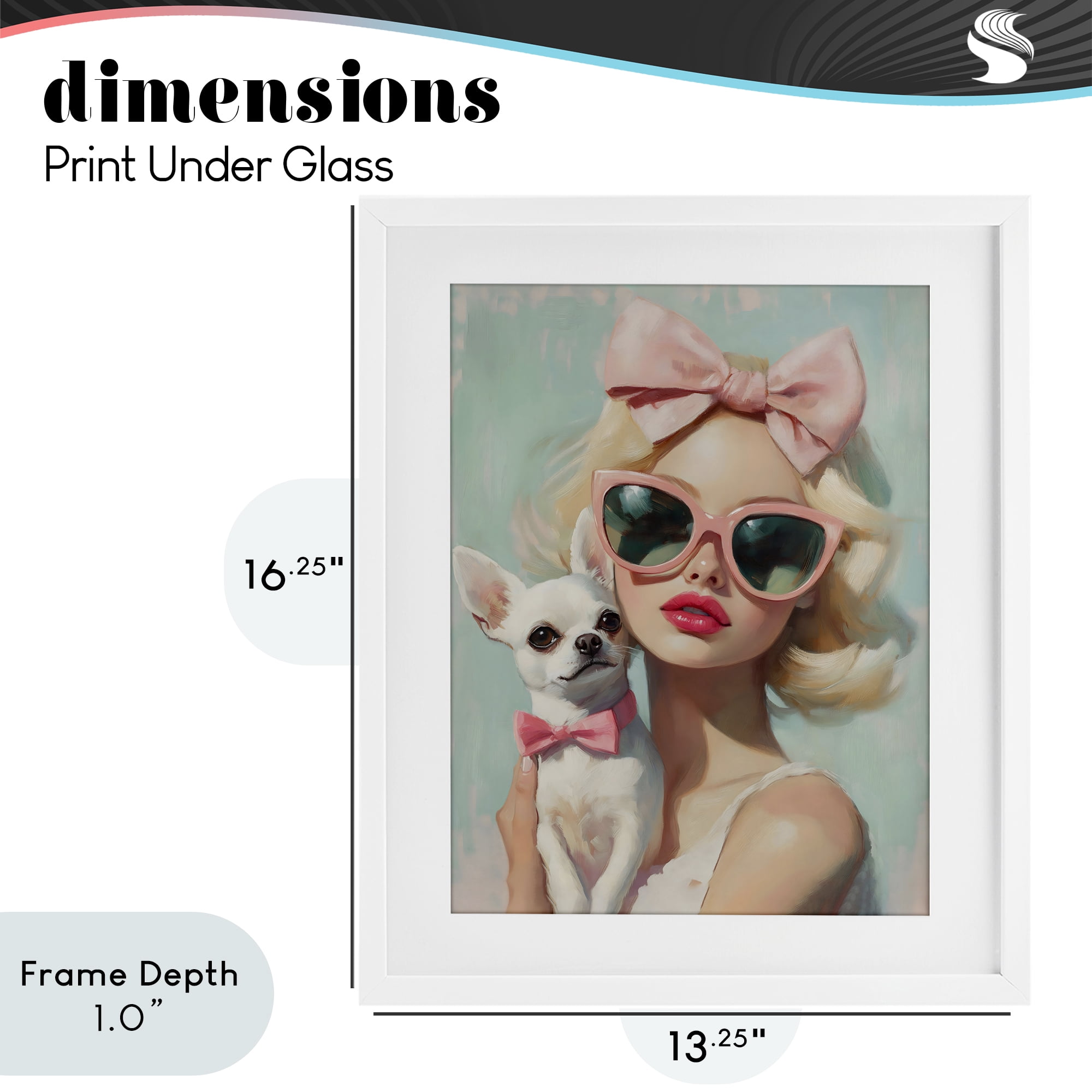 Stupell Industries Girl with Chihuahua White Framed Print Under Glass, design by The Prints Vibe