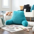 thumbnail image 6 of Clara Clark Backrest Reading Pillow with Arms, Shredded Memory Foam Bedrest Pillow, Medium, Teal, 6 of 6