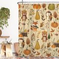 thumbnail image 3 of Nanqianyi Autumn Harvest Shower Curtain,Polyester Waterproof Farmhouse Bath Curtain Set ,72 x 78 Inch,Cartoon Woodland Animal Pumpkin, 3 of 7