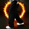 thumbnail image 5 of Mifsaly Mens Fleece Pants Warm Thick Winter Jogger Pants Casual Loose Fit Elastic Waistband Lounge Bottoms with Pockets Black,M, 5 of 9