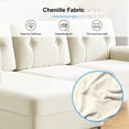 thumbnail image 6 of ZAFLY 85" Sectional Sofa, L Shaped Couches and Sofas, Chenille 3 Seater Sofa for Living Room, Beige, 6 of 9