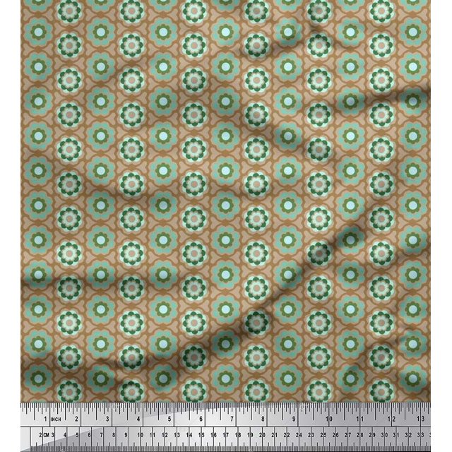 Soimoi Poly Georgette Fabric Artistic Floral Print Fabric by The Yard 42 Inch Wide