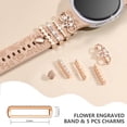 thumbnail image 6 of Comvin Flower Engraved Band Compatible with Samsung Galaxy Watch 8 Band 40mm 44mm/Galaxy Watch 8 Classic 46mm, Cute Soft Silicone Band with Charms Accessories for Women (With Band), 6 of 6