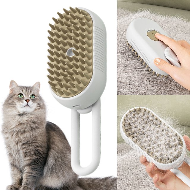 Cepillo Pelo Gato Recargable Por USB para Lavar Y Cepillar Hai Cortas Largas Color Rojo