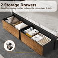 thumbnail image 3 of Satifur Full Size Bed Frame with 2 Drawers & LED Lights & Charging Station, Beds with Headboard & 10.10" Under Bed Storage, No Box Spring Needed, Easy Assembly, Rustic Brown, 3 of 10