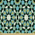 thumbnail image 2 of Ambesonne Moroccan Fabric by the Yard Upholstery, Vintage Geometric Floral, 2 Yards, Sky Blue Reseda Green, 2 of 5