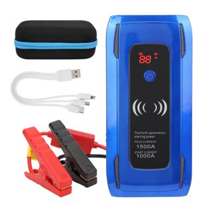26000mAh Car Jump Starter Power Bank Multifunctional 1500A Dual USB Wireless Fast Charging for 12V Diesel Gasoline Cars