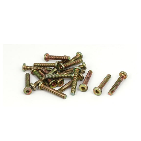 Unique Bargains M6 x 35mm Fully Thread Hex Socket Metal Drive Flat Head Screws Bolts Fasteners (20-pack)