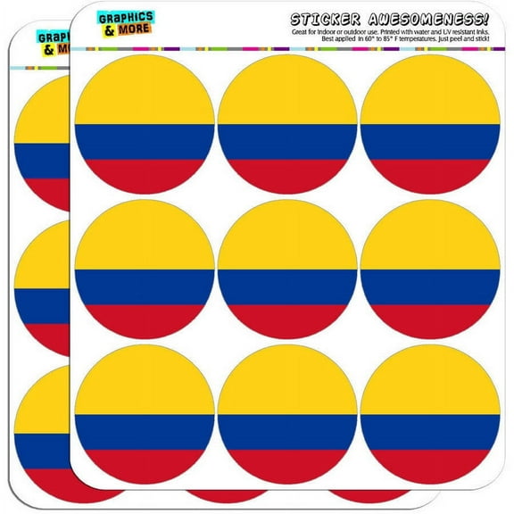 Colombia National Country Flag 18 2" Planner Calendar Scrapbooking Crafting Stickers