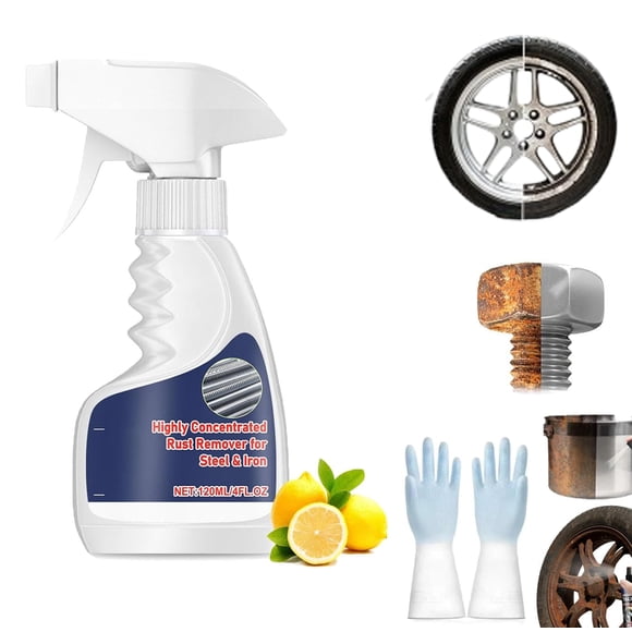 Highly Concentrated Steel Rust Remover - Instant Rust Eraser Ultra-Strong Metal Revival Spray, Quick-Acting,Removedor De Oxido Altamente Concentrado, Heavy Duty for Tools, Stainless Steel, Automotive