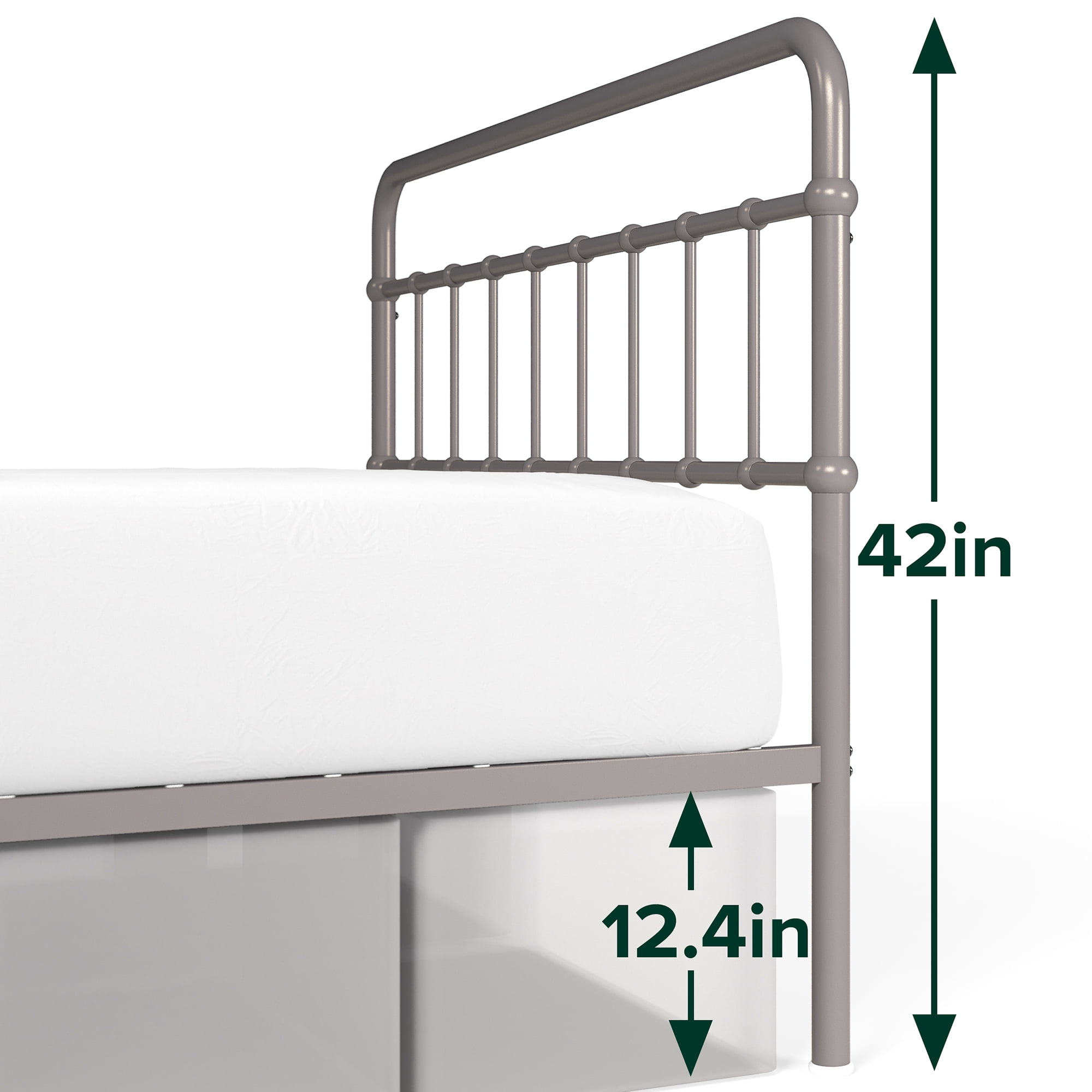 Zinus Florence 42" Metal Platform Bed Frame, Grey, Full