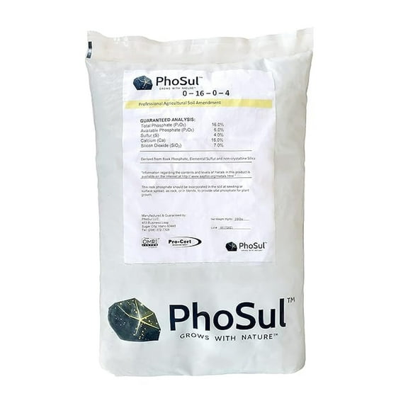 PhoSul Granular Rock Phosphate with Added Sulphur 0-8-0, 50lb Bag