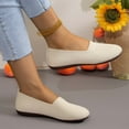 thumbnail image 7 of Xfvqtps Womens Knitted Flat Shoes Slip on Hollow out Close Toe Mesh Soft Sole Non Slip Comfortable Breathable Lightweight Walking Work Casual Summer Flats Beige, 7 of 7