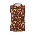 thumbnail image 6 of Lsque Roosters Print Men's Cotton Blend Sleeveless Muscle Shirts (S-3XL)- Moisture Wicking, Odor Protection, UPF 30+,3X-Large, 6 of 8
