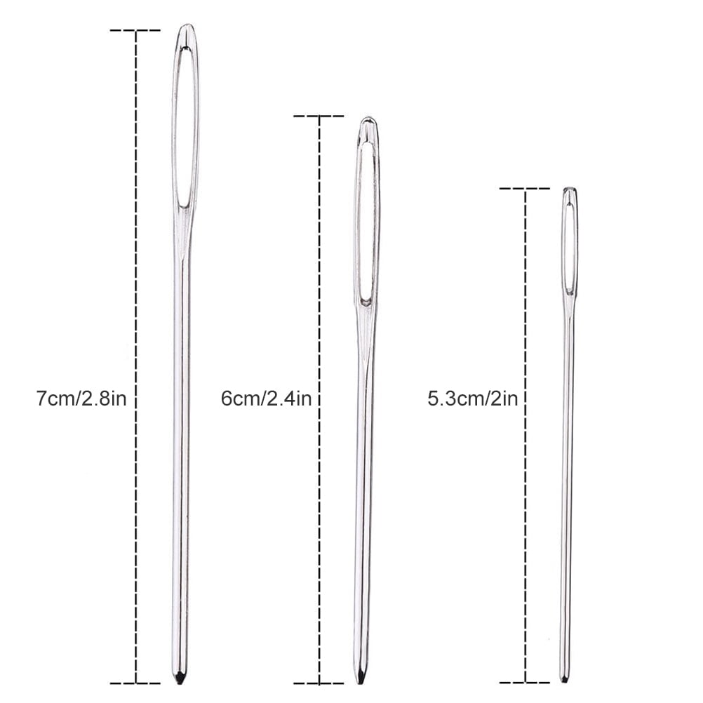 Buy 9Pcs LargeEye Blunt Needles Stainless Steel Yarn Knitting Needles Sewing Needles Knitting