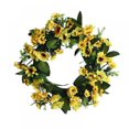 thumbnail image 1 of Corona de flores artificiales de rosas de 45 cm, hecha a mano, para puerta de entrada., 1 of 4
