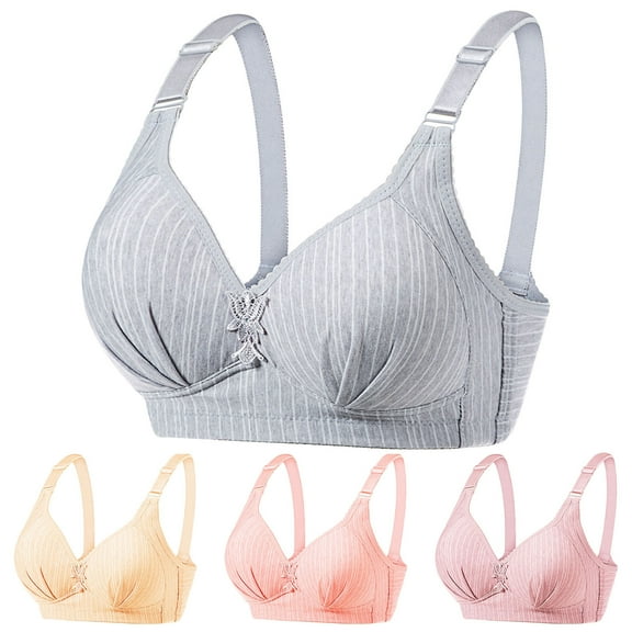 Darzheoy Bras for Women No Underwire Women's Plus Size BraCasual Sexy Lace Front Button Shaping Cup Shoulder Strap Underwire Bra Plus Size Extra-Elastic Wirefree Sport Bras 90C