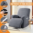 thumbnail image 4 of KINCAM Recliner Chair Cover 3-Pieces, Soft Stretch Recliner Slipcover with Armrest Covers Daily Furniture Protection, Dark Gray, 4 of 9