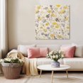 thumbnail image 5 of Yellow Grey Botanical Wall Art Painting on Canvas, Spring Floral Watercolor Rustic Canvas Art Home Prints Wall Art Framed Modern Artwork for Living Room Bedroom Wall Decor 20x20in, 5 of 9