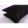 thumbnail image 3 of MarCielo 2-Piece Embroidered Pillow Shams, Decorative Microfiber Pillow Shams Set, Standard Size, Queen Size, Black, 3 of 6