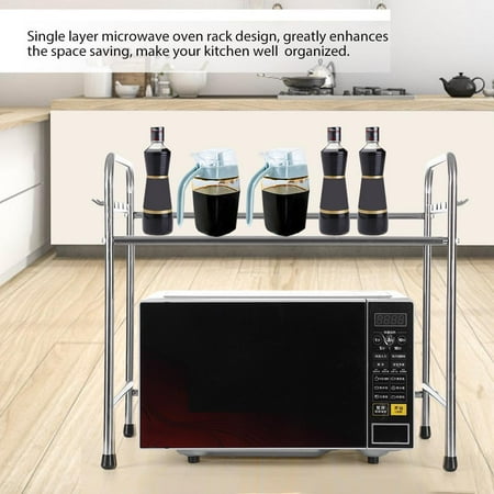 Ejoyous Stainless Steel Microwave Oven Rack Single Bracket Kitchen