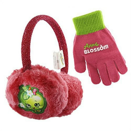 Shopkins Apple Blossom Girls Pink Earmuff and Glove Set - Size 4-14 [4013]