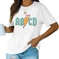 thumbnail image 2 of WEAIXIMIUNG T-Shirt Décontracté de Mode pour Femmes, Manches Courtes, Col Rond, avec Impression de Lettres, 2 of 4