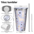 thumbnail image 4 of 16oz Tumblers Golden Retriever Dog with Cherry and Rainbow Stainless Steel Vacuum Insulated Double Wall Travel Tumbler Cups Mug with Lid and Straw,Cleaning Brush for Coffee,Tea, 4 of 4