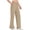 Khaki wide leg pants for women a1, variant on Cagogo Wide Leg Pants for Women UPF50 Summer Elastic Waist Loose Long Palazzo Trousers Casual Beach Lounge Solid Fashion Beachwear, White L