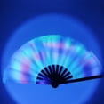 thumbnail image 2 of 33cm Large Folding Hand Rave Fan UV Fluorescent Chinease/Japanese Gradient Colorful Reflective Foldable Fan Music Festival Dance Fans, 2 of 4