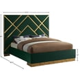 thumbnail image 6 of Meridian Furniture Vector Rich Velvet King Bed in Green, 6 of 6