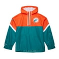 thumbnail image 2 of Men's Mitchell & Ness Orange/Aqua Miami Dolphins Tie Breaker Vintage Logo Lightweight Anorak Half-Zip Windbreaker, 2 of 5