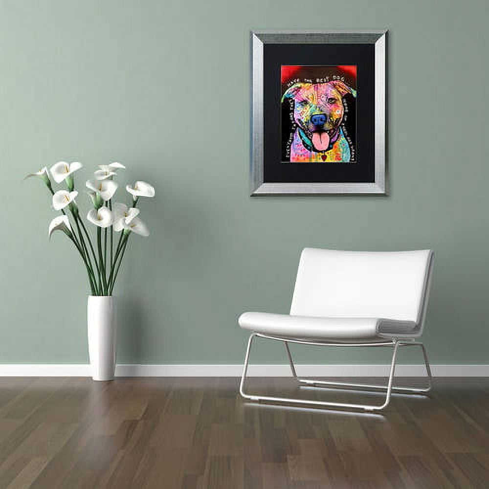 Trademark Fine Art "Best Dog" Canvas Art by Dean Russo, Black Matte, Silver Frame