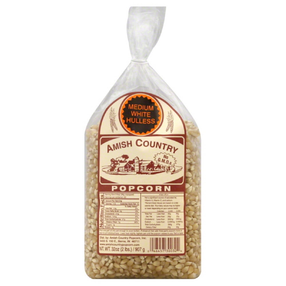 Amish Country Popcorn, Medium White Hulless by Amish Country Popcorn